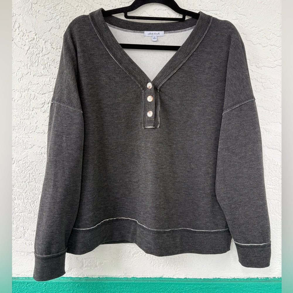 White Birch Black Long Sleeve Top Small